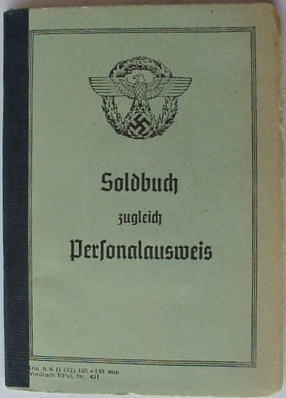 Photo Soldbuch zugleich Personalausweis - Polizei - Bernhard Josef Risau